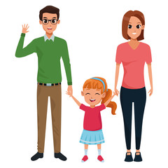 Wall Mural - Family parents and childrens cartoons