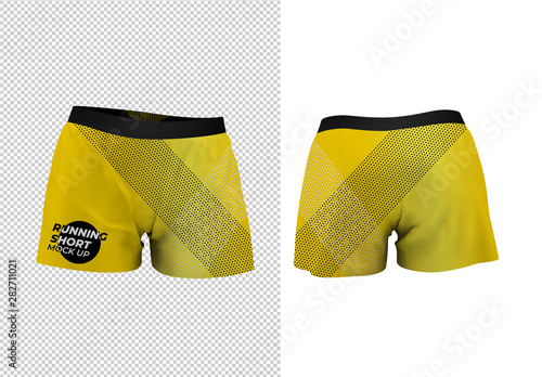Download Running Shorts Mockup Front And Back Stock Template Adobe Stock