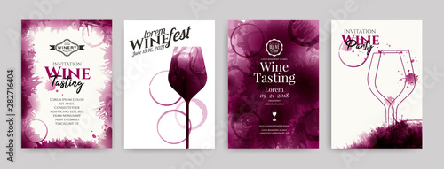 Collection Of Templates With Wine Designs Elegant Wine Glass