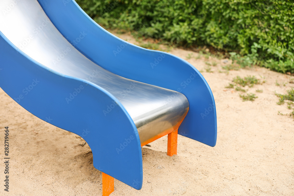 Slide on playground in park