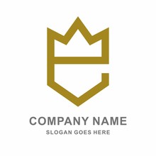 Letter E Crown Empire Logo Design Template