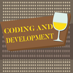 Conceptual hand writing showing Coding And Development. Business photo text Programming Building simple assembly Programs.