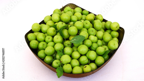 Green Plums Fresh Plums Sour Plums In A Container Green And Sour Plums Close Up Stock Photo Adobe Stock