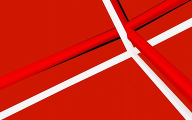 Abstract red and white surface polygonal wall ,low-poly background, 3d rendering