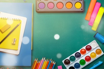 Wall Mural - Assortment  of School supplies on  background