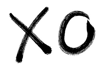 xo sign isolated illustration on white background