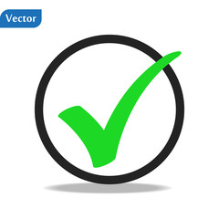 Wall Mural - Gree Check mark icon in a circle. Tick symbol in black color, vector illustration. eps10