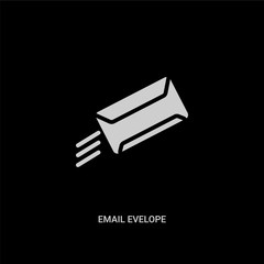 Sticker - white email evelope vector icon on black background. modern flat email evelope from ui concept vector sign symbol can be use for web, mobile and logo.