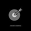 white archery champion vector icon on black background. modern flat archery champion from ui concept vector sign symbol can be use for web, mobile and logo.