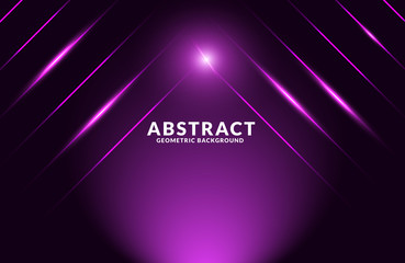 Wall Mural - Dark purple Realistic abstract Geometric background. Neon light effect vector. Modern futuristic design template