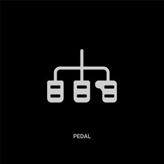 Wall Mural - white pedal vector icon on black background. modern flat pedal from electronics concept vector sign symbol can be use for web, mobile and logo.