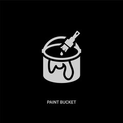 Sticker - white paint bucket vector icon on black background. modern flat paint bucket from edit concept vector sign symbol can be use for web, mobile and logo.