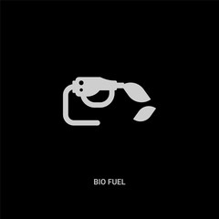 white bio fuel vector icon on black background. modern flat bio fuel from ecology concept vector sign symbol can be use for web, mobile and logo.