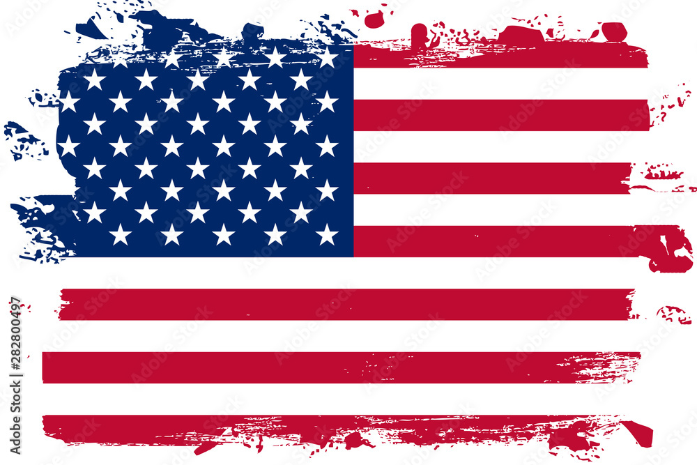 Malowana flaga USA - obrazy, fototapety, plakaty 