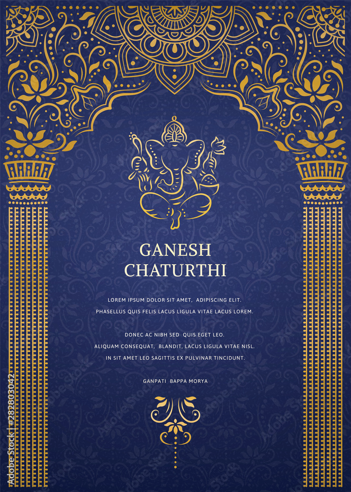 Happy Ganesh chaturthi design - obrazy, fototapety, plakaty 