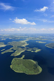 Fototapeta  - Braslaw lakes aerial vertical panorama