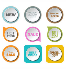 modern colorful sale stickers collection