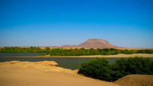 Panoramic Landscape With The Nile River Near Sai Island , Kerma, Sudan