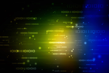 2d illustration abstract digital binary data on computer screen