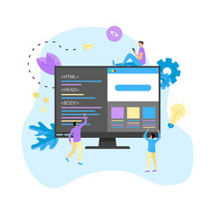 Creative webpage development and web design concept	