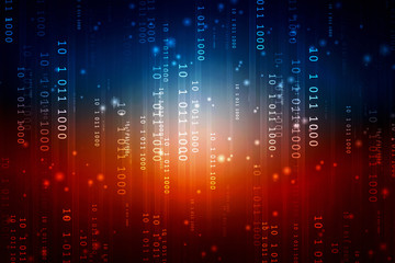 2d illustration abstract digital binary data on computer screen