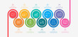 © iamchamp - Abstract business infographics template with 10 circles on timeline diagrams in white color background