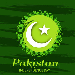 Wall Mural - Vector illustration of a Background for Pakistan Independence Day.