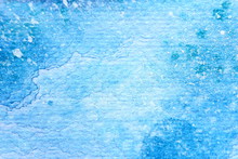 Snow Watercolor On Blue Background