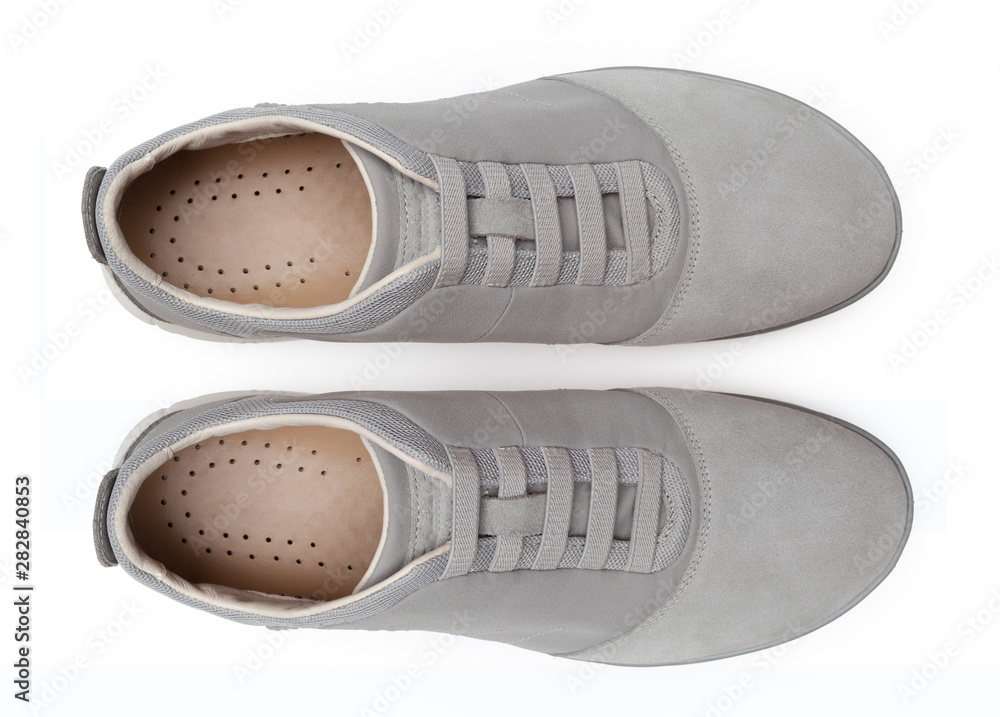 shoes isolated on white background. top view. - obrazy, fototapety, plakaty 