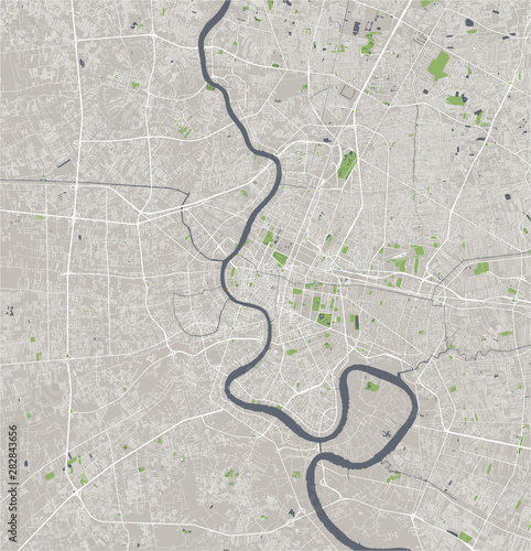 Cuadros en Lienzo map of the city of Bangkok, Thailand