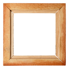 Canvas Print - isolated wooden frame on white background. Simple frame