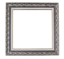 Canvas Print - antique iron ancient frame isolated on white background. Old metal border