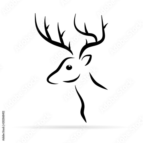 pix Vector Elk Head Silhouette https stock adobe com images elk head icon template logo design black vector silhouette of deers head with antlers isolated on white background christmas symbol vector illustration 282868412 start checkout 1 content id 282868412