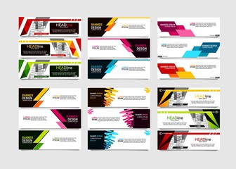Wall Mural - Bundle of 18 Vector abstract design banner web template.