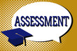 © Artur - Text sign showing Assessment. Conceptual photo Judging Deciding amount value quality importance of something.