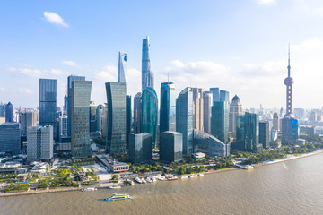 parnoramic city skyline in shanghai china