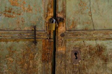 Wall Mural - Old doors with padlocks