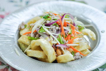 fried fish maw salad or spicy salad