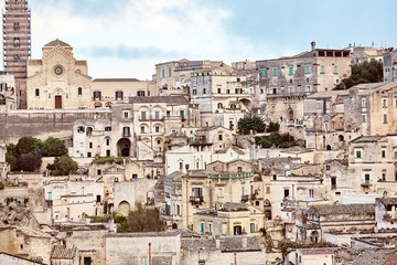 Breathtaking view of the ancient town of Matera, southern Italy.