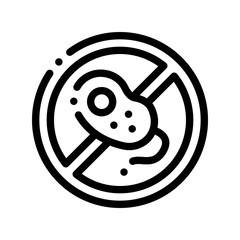 Sticker - Anti Bacillus Bacteria Vector Thin Line Sign Icon. Forbidden Mark With Bacteria Linear Pictogram. Chemical Microbe Type Infection Microorganism Bacteriology Contour Monochrome Illustration