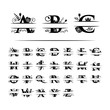 Decorative monogram split letter graphic design template isolated