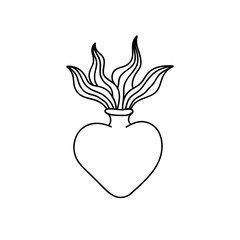 sacred heart doodle icon