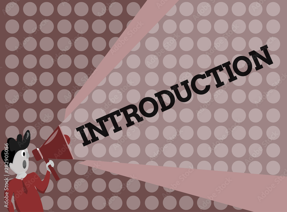 Writing note showing Introduction. Business photo showcasing First part ...