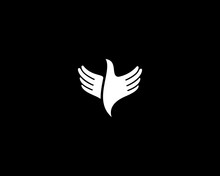 Hands Bird Logo Design. Fingers Wings Dove Freedom Vector Logotype