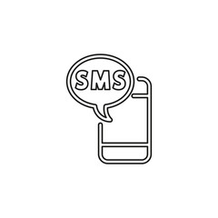 Mobile with text message vector icon