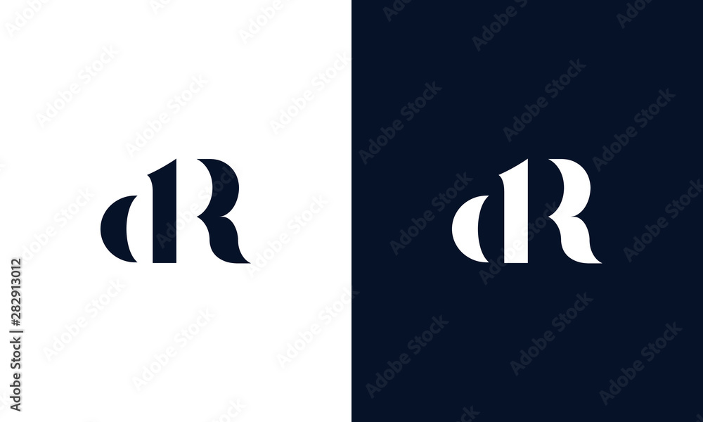 Abstract letter DR logo. This logo icon incorporate with abstract shape in the creative way. - obrazy, fototapety, plakaty 