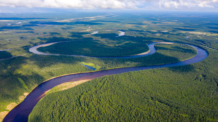 Sticker - aerial view of the river