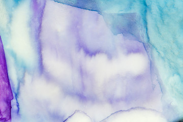 Poster - Abstact blue and purple watercolor grunge background