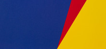 Abstract Blue, Red And Yellow Color Paper Geometry Composition Banner Background