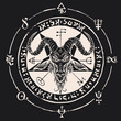 head of a horned goat and pentagram